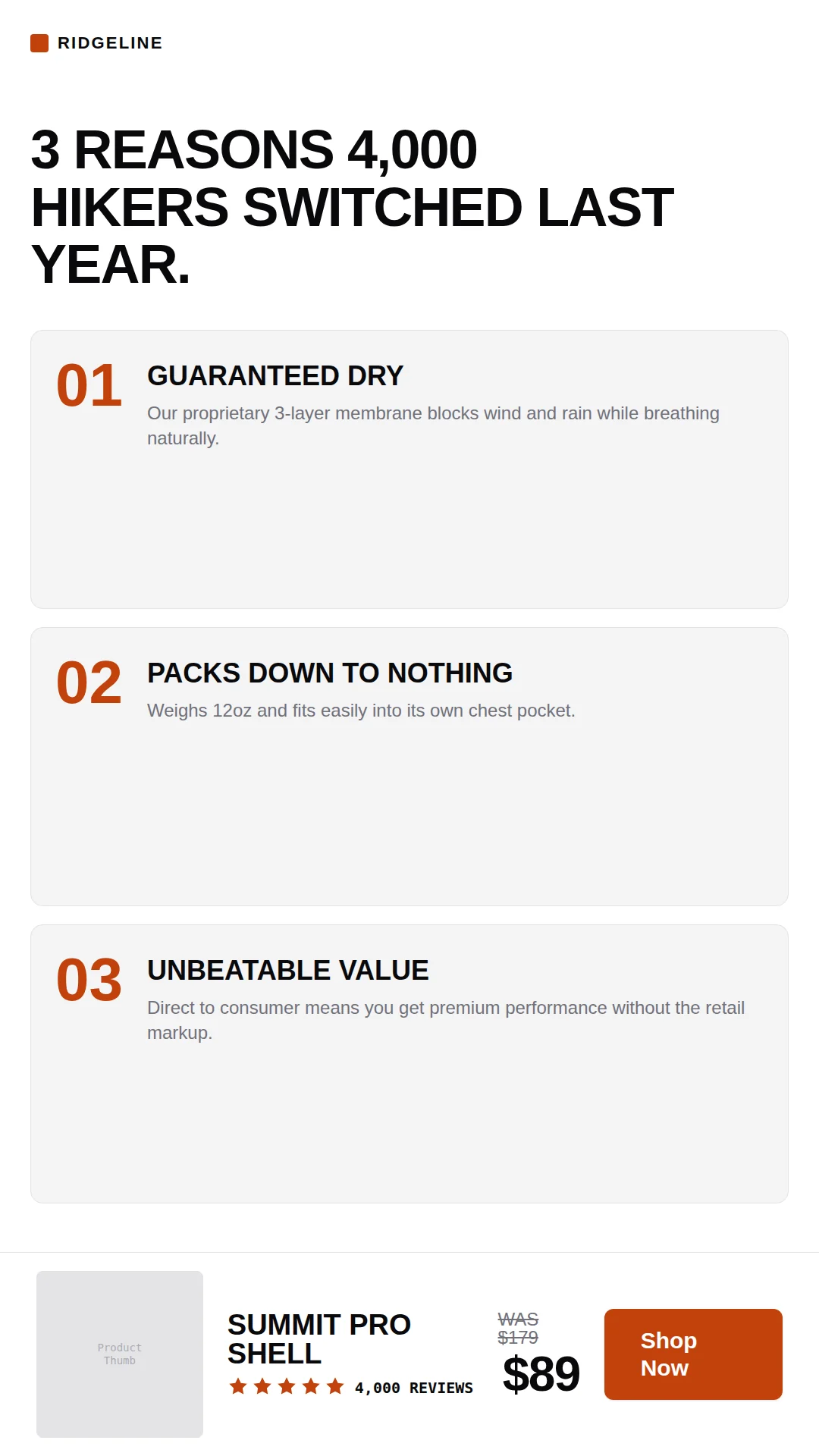 Listicle template, 9:16 placement